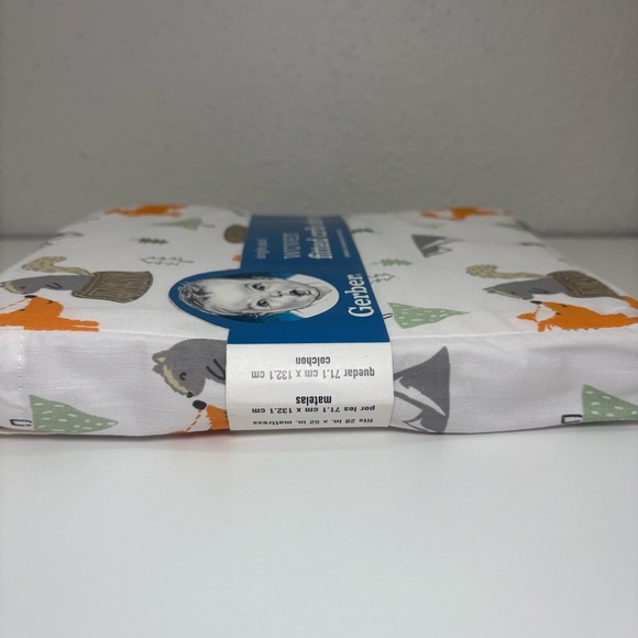 New Gerber Woodland Fitted Crib Sheets Fox Squirrel - Picture 5 of 6